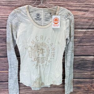⭐️NWT American fighter Alexander long sleeve panel scoop tee SZ XS. See pics